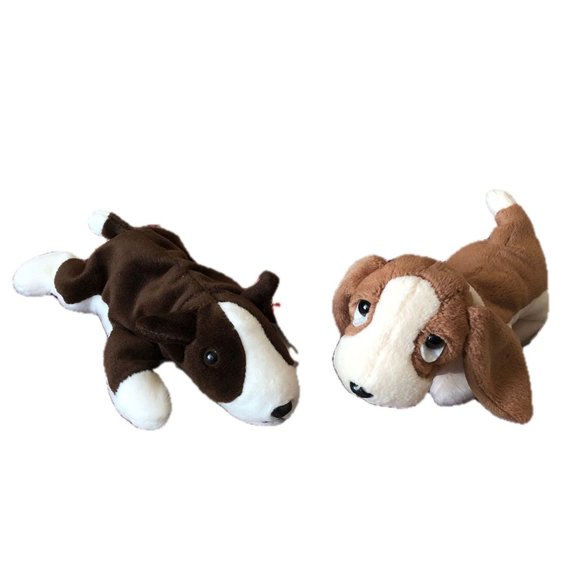 Ty Beanie Babies Dog Bundle "Bruno" Bull Terrier "Tracker" Basset Hound RETIRED - Picture 5 of 11